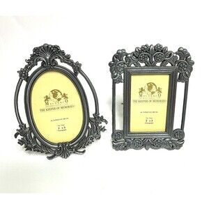 Melannco Keeper Of Memories Mini 2x3 Picture Frames 2 Metal Ornate Free Standing